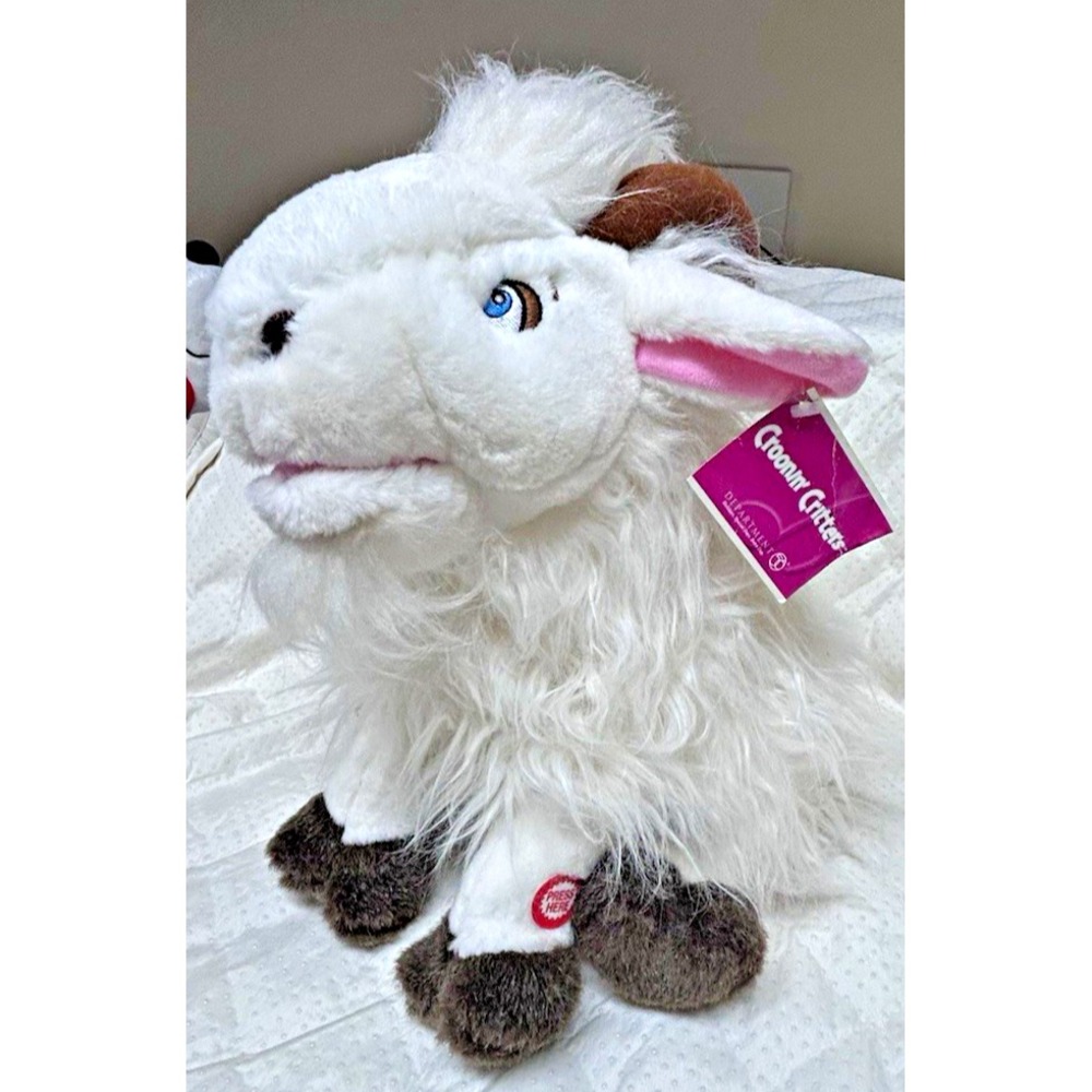 Department 56 Croonin Critters Goat Plush Animated Singing Toy Works Y2K Vtg tag